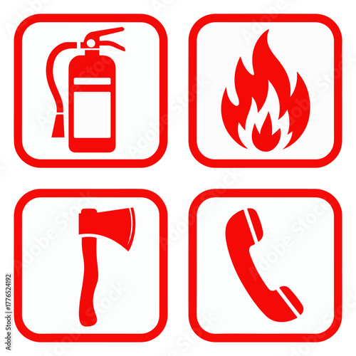 fire extinguisher safety icon vector