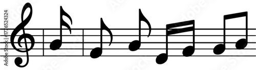 music notes background vector illustration