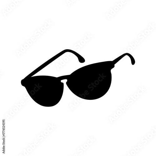 Silhouette of stylish sunglasses providing sun protection and trendy eyewear fashion