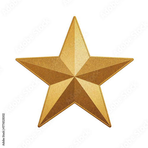 Golden Five-Point Star Decoration for Festive Occasions and Celebrations Disp...