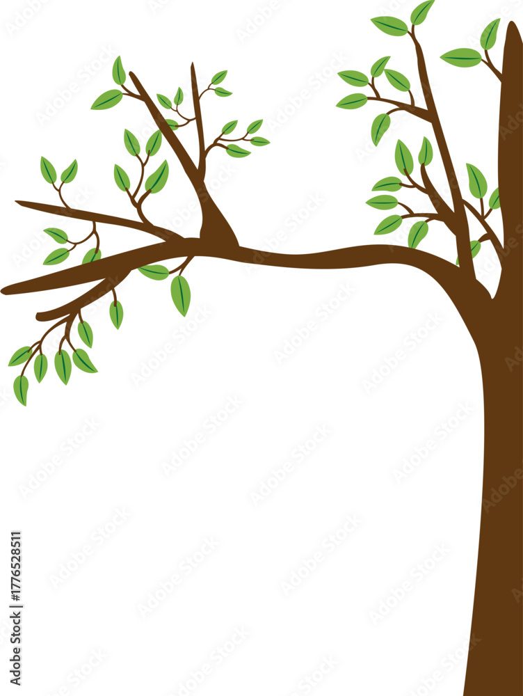 Obraz premium 새싹들이 자라나 있는 나무 한그루