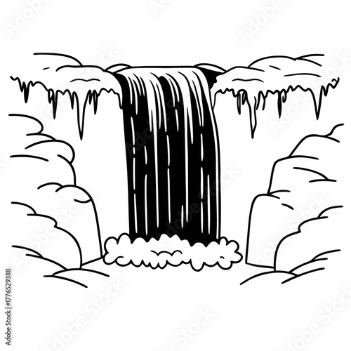 Waterfall cascading down rocks