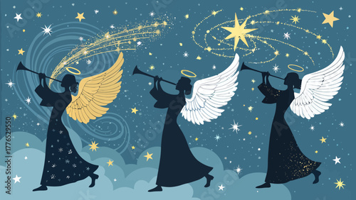Angelic Heralds in a Starry Night