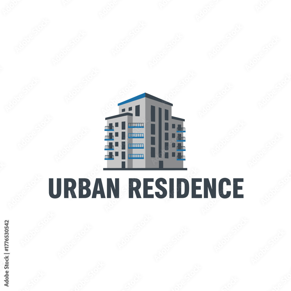 Fototapeta premium Modern Urban Apartment Building Logo