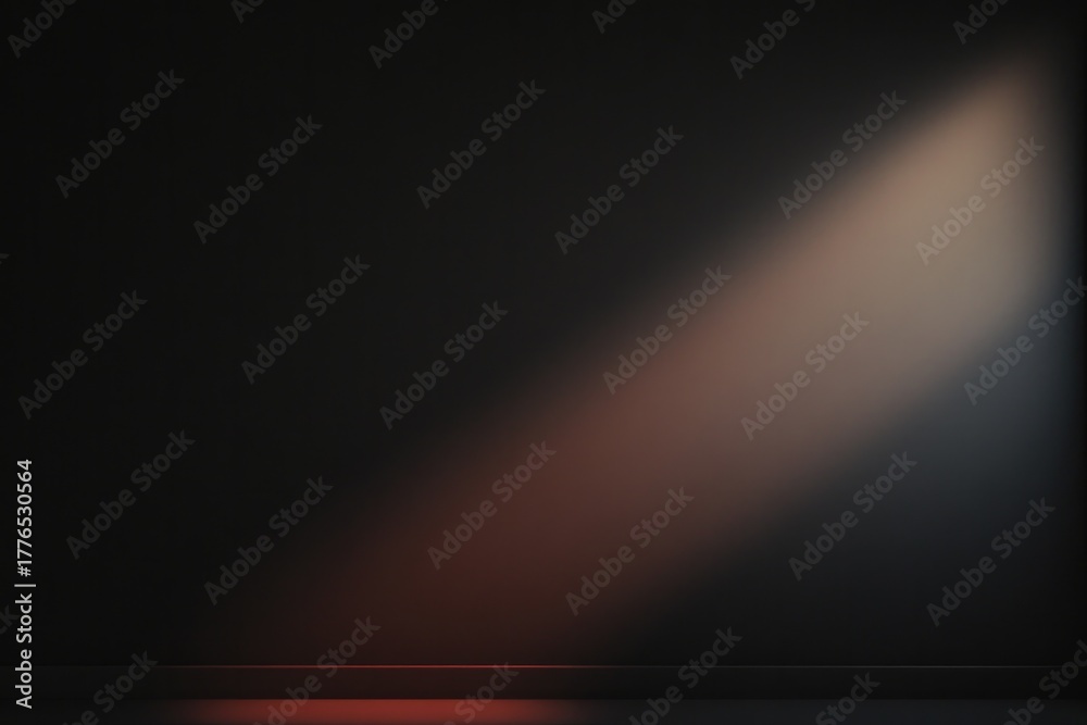 Fototapeta premium Soft spotlight illuminates dark stage, creating an atmosphere of