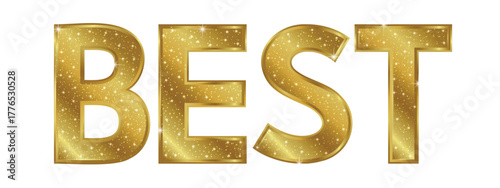 best word gold glitter text typography isolated vector.