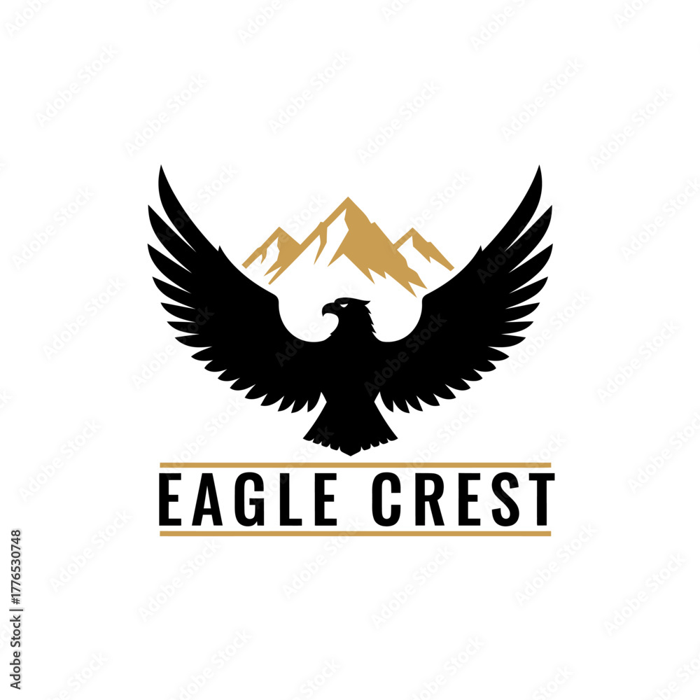 Obraz premium Majestic Eagle Crest Mountain Logo