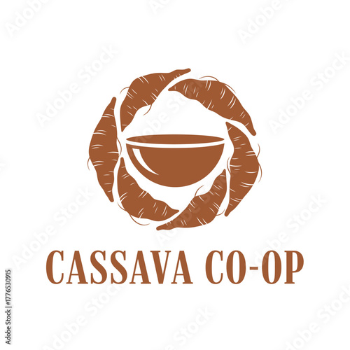 Cassava Co-Op Root Vegetable Food Logo