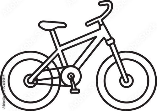 bicycle line art, coloring book page line art drawing, vector and illustration