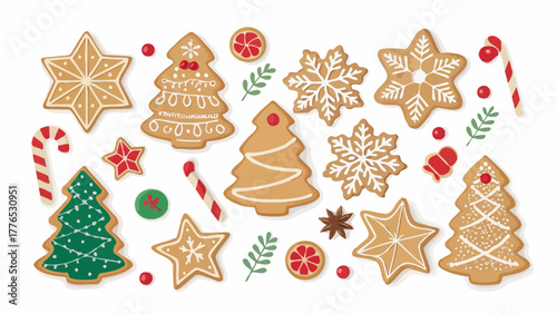 Festive Christmas cookie silhouette collection with holiday shapes and cheerful designs for seasonal celebrations