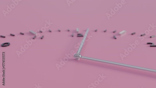 Soft pink minimalist clock design for modern lifestyle, wellness, and design projects. Perfect animation for elegant branding visuals.