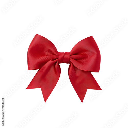 Bright Red Ribbon Bow Perfect for Gifts and Decorations During Celebrations a...