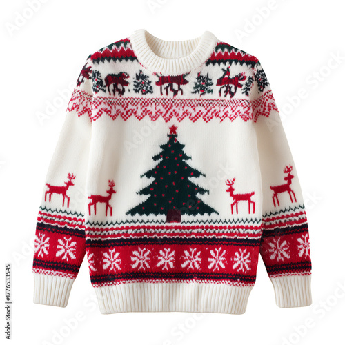 Cozy Christmas Sweater With Festive Patterns and Winter Motifs for Holiday Ce...