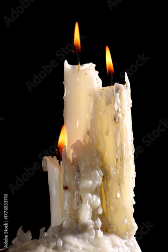 burning candles on a dark background