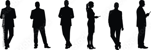 Business silhouettes, corporate team, profeose, teamwork, diversity, communication, leadershbusinessman, modern workplace, career concept, e