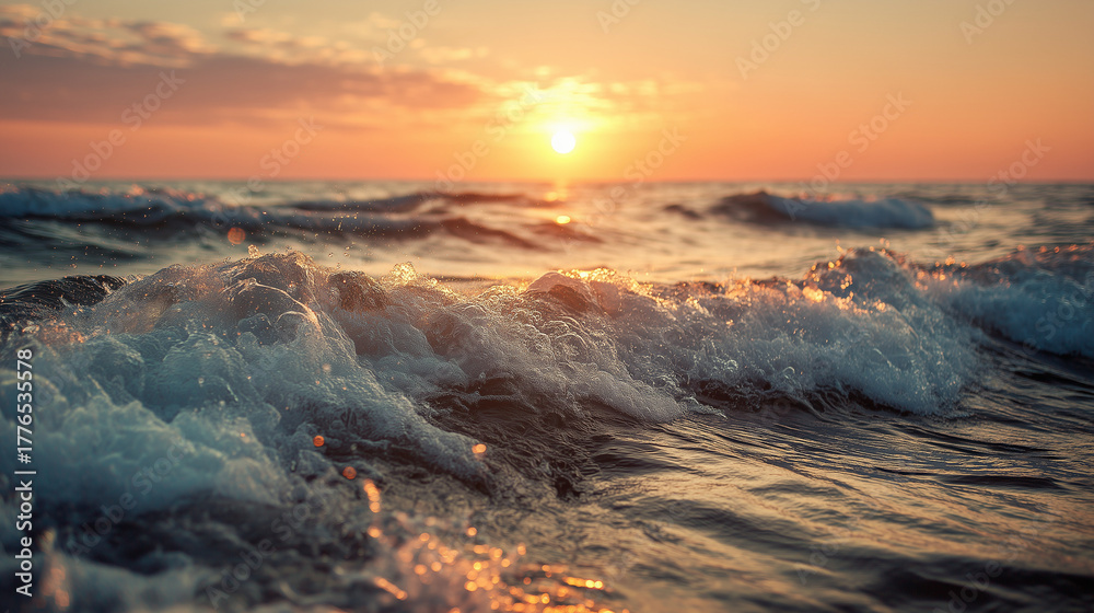 Obraz premium 夕日の渦潮 / Whirlpool at Sunset