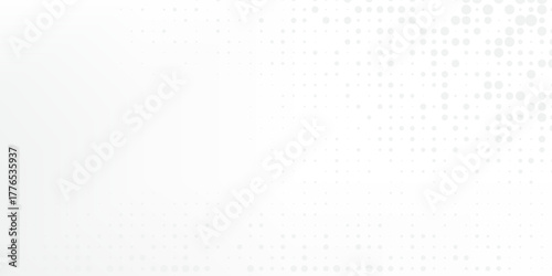 Modern dot halftone white and grey background. Design decoration concept for web layout, poster abstract simple art