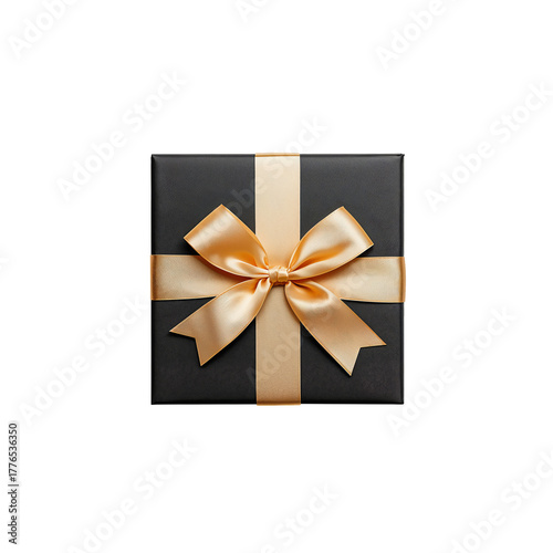 Gift Box Decorated With a Gold Ribbon Ready for a Special Occasion Celebration