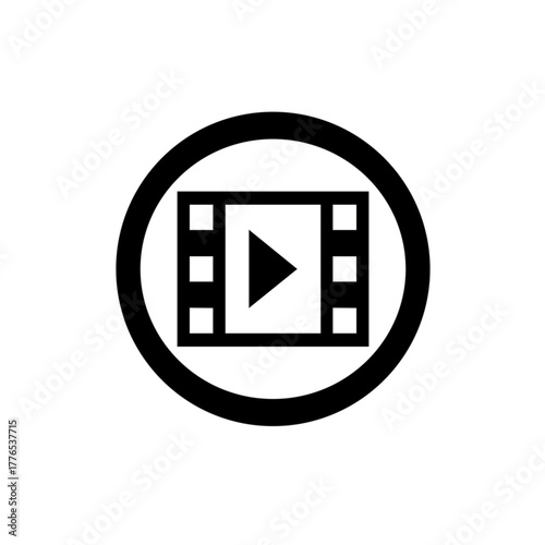 movie camera icon on black button