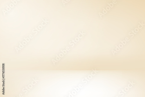 Yellow nacre gradation background. Light neutral wall product room. Minimal ivory pastel table scene. Empty desk stage for beauty cosmetic presentation. Vector pale warm gradient illustration.