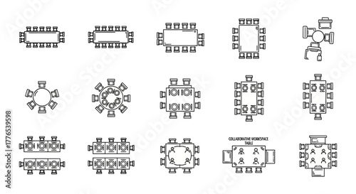 collaborative workspace table layout planning meeting rooms facilitating communication and teamwork ideal for team collaboration and project design