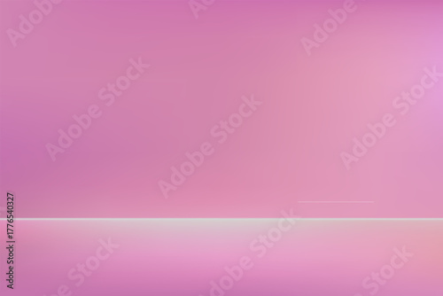 Soft pink studio background. Empty valentine room. Wallpaper platform display , banner for product showcase presentation, backdrop. floor surface