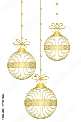 golden christmas balls vector eps