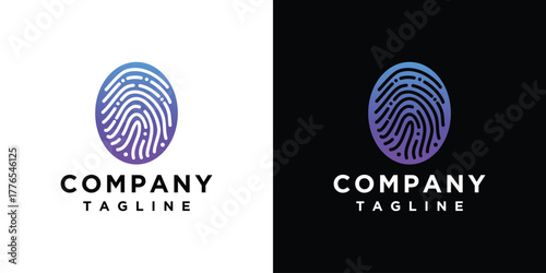 fingerprint logo design template. fingerprint technology logo design	