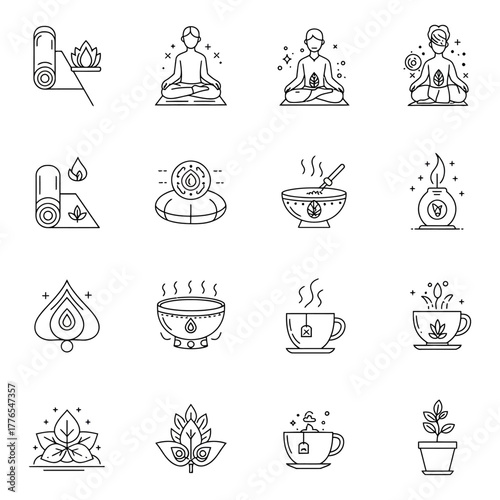 herbal wellness depicting meditation yoga  plant-based self-care promoting mental health  healthy lifestyle in a holistic wellness journey