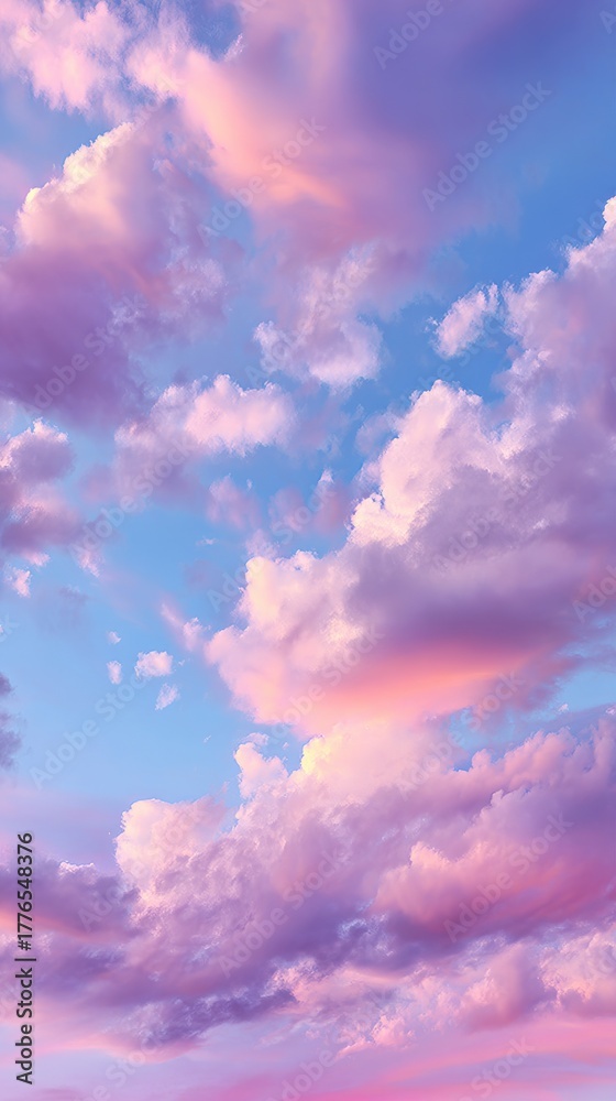 Obraz premium Beautiful Pastel Clouds During Sunset in a Clear Sky
