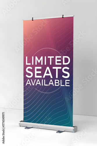 Modern Typography Poster Hanging,
Limited Seats Available Sign in Elegant Frame