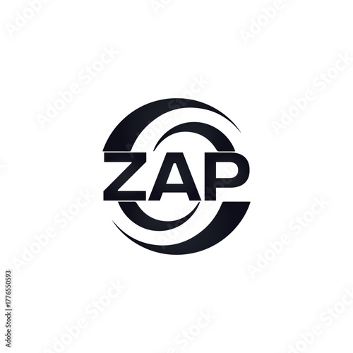 ZAP set ,ZAP logo. K C A design. White ZAP letter. ZAP, K C A letter logo design. Initial letter ZAP letter logo set, linked circle uppercase monogram logo. K C A letter logo vector design.