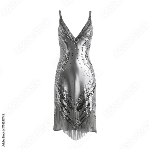 Sparkling Silver Mini Dress With Cutouts Perfect for Evening Events and Parties