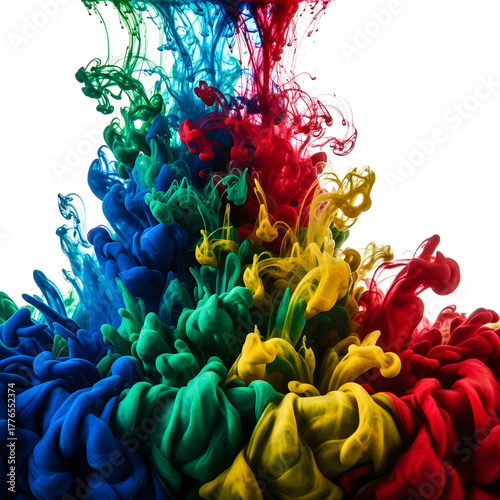 Vibrant Ink Explosion in Water: Abstract Color Art