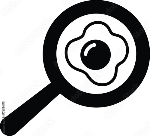Fried egg in frying pan icon