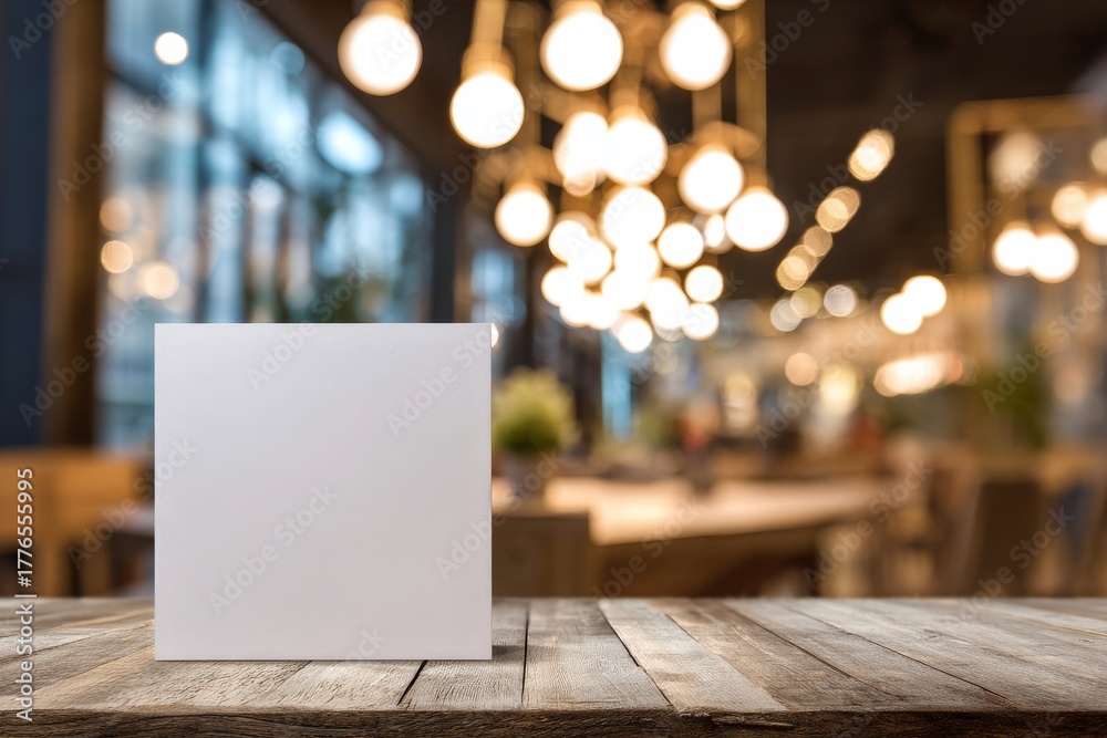 custom made wallpaper toronto digitalBlank Canvas on Wooden Table in a Cozy Cafe With Warm Lighting and Inviting Atmosphere