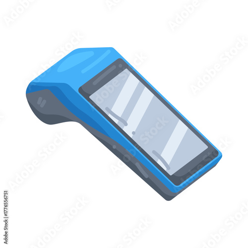 Illustration of Blue POS Terminal 