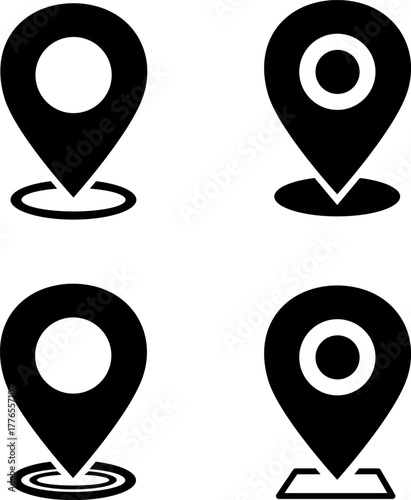 Map marker icons collection. Pin icon set. Location icon vector. Destination icon. Map pin. Vector flat icons