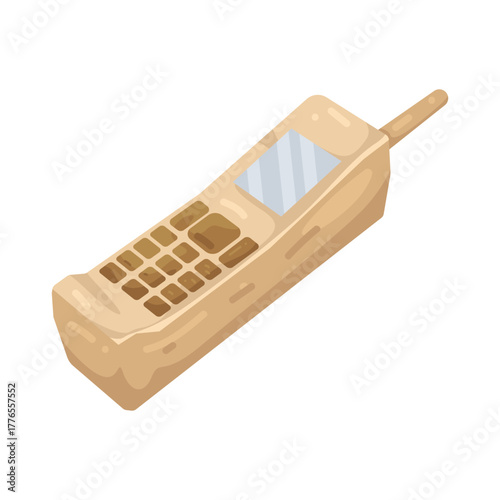 Illustration of Retro Brick Cell Phone