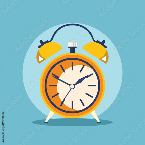 Retro alarm clock Vector illustration