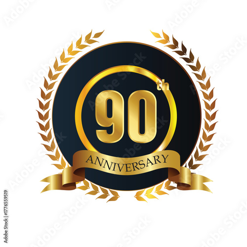 Anniversary celebration, Anniversary for celebration event, festive illustration, Anniversary Golden number