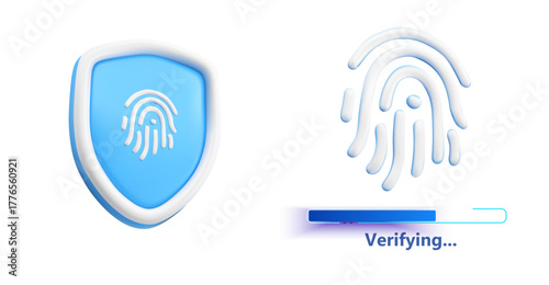 Biometric Authentication Vector Fingerprint with Loading Bar