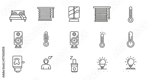 Promoting sleep quality a comfortable bed with smart home technology monitoring temperature for improving rest and creating a relaxing bedroom environment.