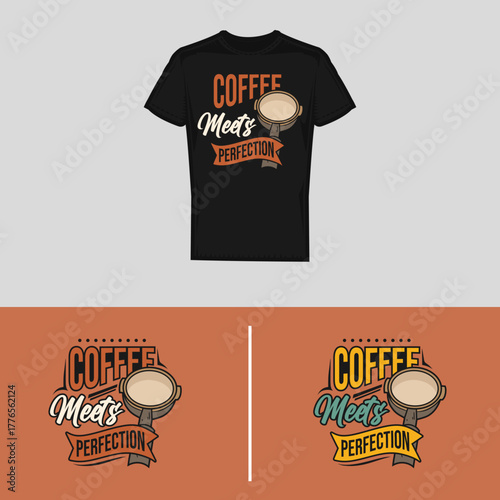 A humorous “Coffee Loading... Please Wait” t-shirt design perfect for coffee lovers, caffeine addicts, or morning mood. Ideal for mugs, stickers, tote bags, Coffee Lover's Tee vector design.