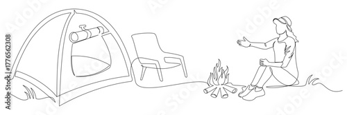 camping line art style vector 1.eps