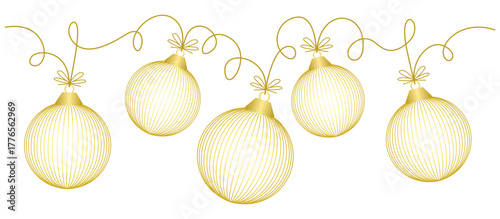 golden christmas balls vector eps