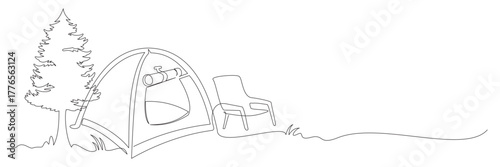 camping line art style vector 2.eps