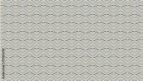 Seamless Wavy Line Pattern Background with Minimalist Abstract Blue Waves and Clean Modern Repetitive Design