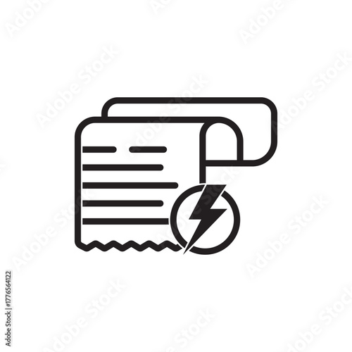 Electricity bill icon. Energy price. Vector icon isolated on white background.
