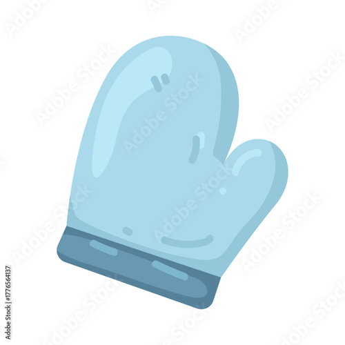 Illustration of Blue Oven Mitt
